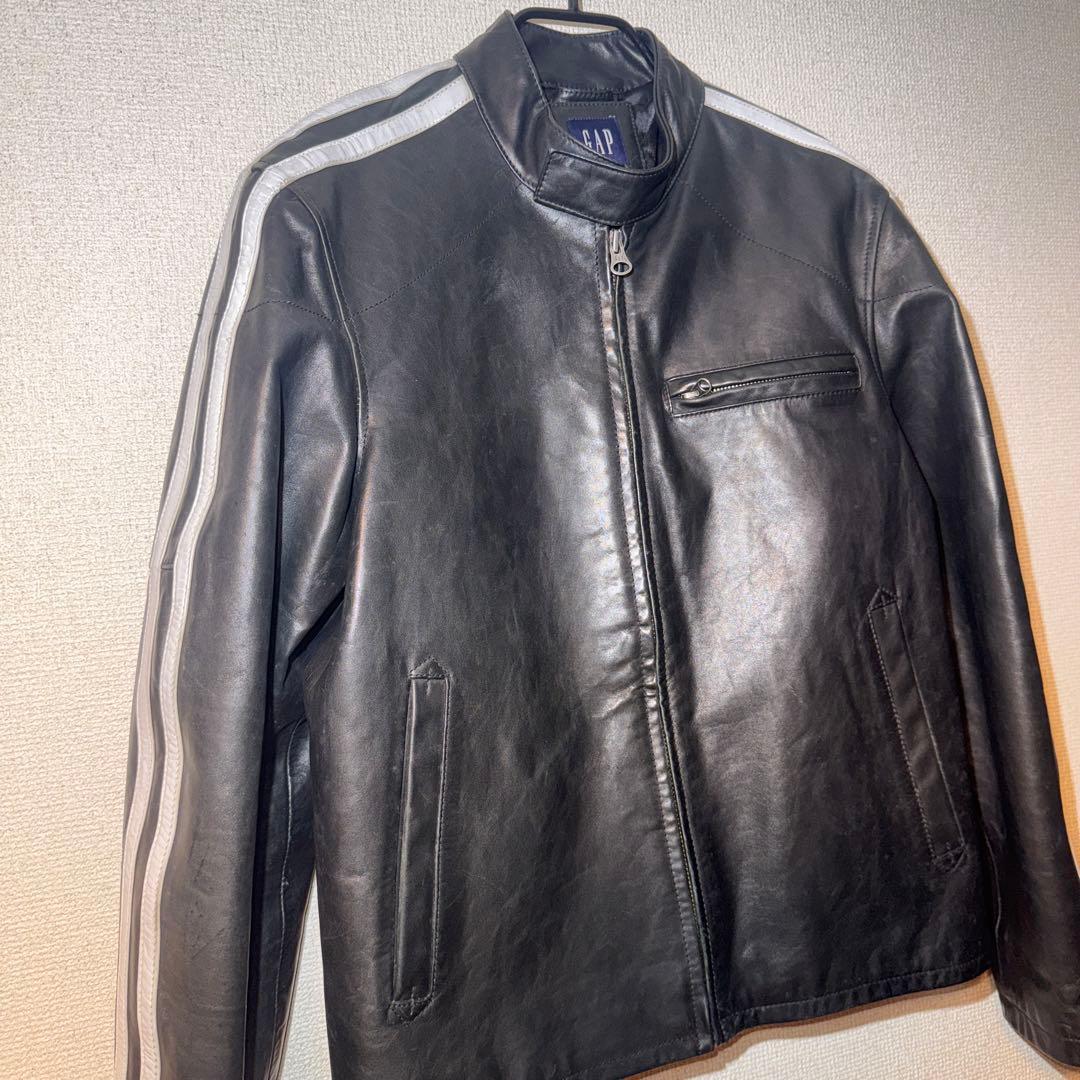 【希少】OLD GAP シングルライダースジャケット 本革 M 美品