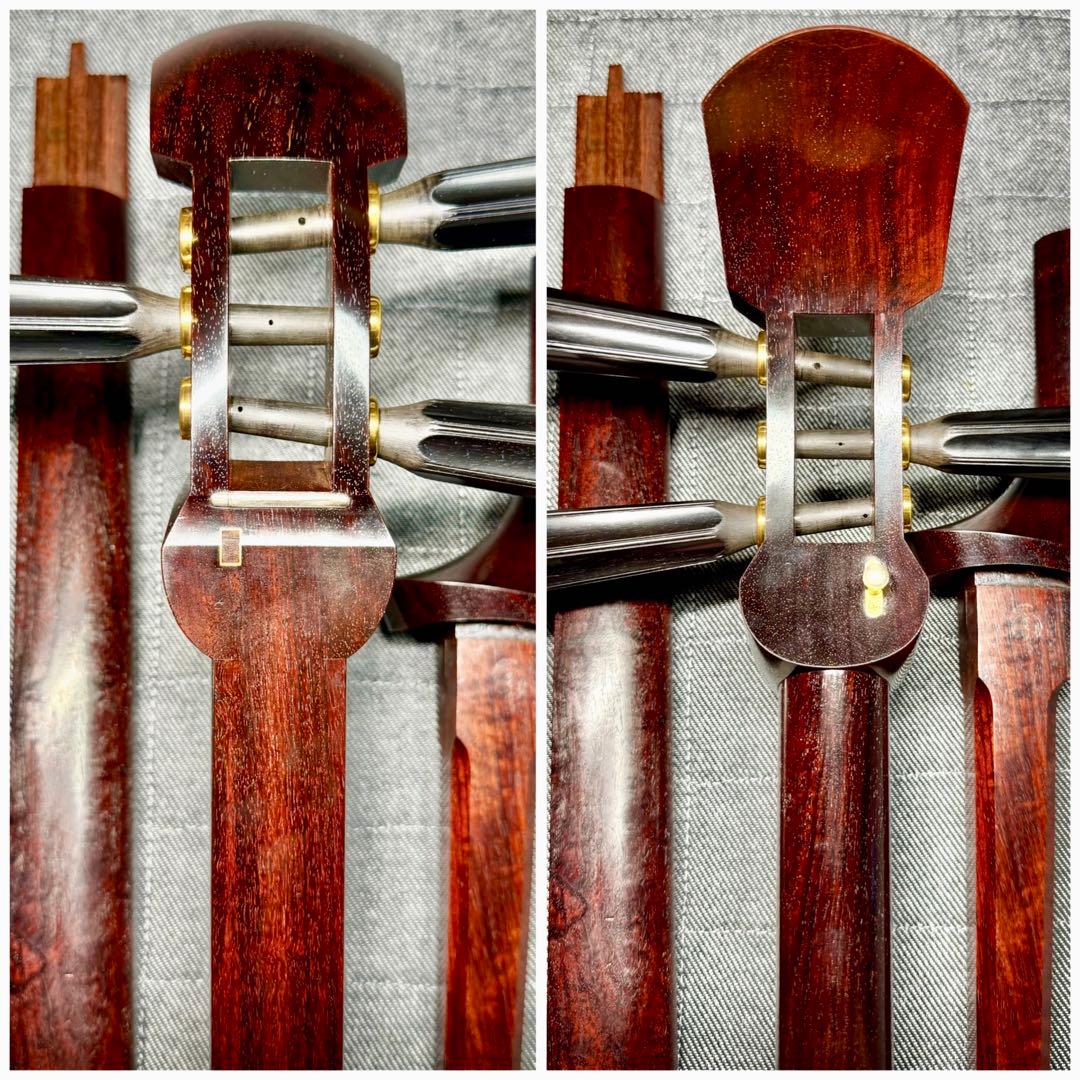 【極上玉杢】最高級 津軽三味線 金細 子持綾杉胴 超美品 トチ巻太棹 瘤杢 縮杢