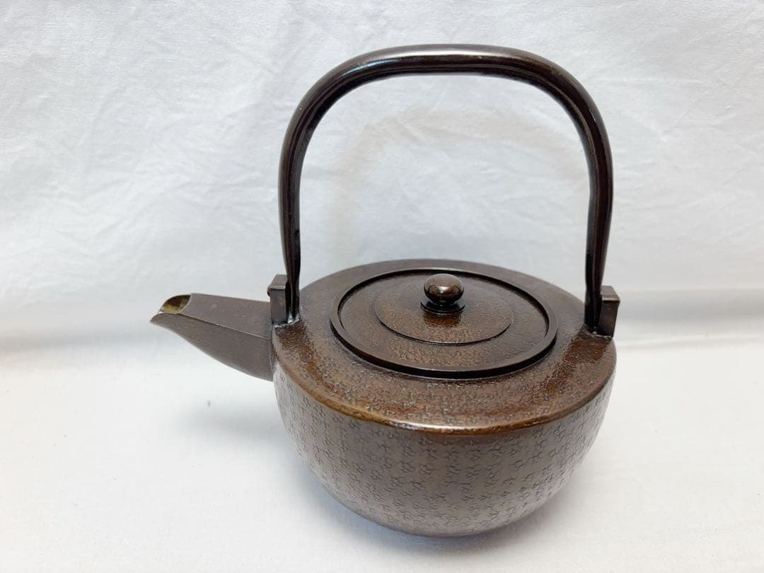 ほぼ未使用 茶道具 金工師 宗禅造 鎚起 銅製 銚子 独楽形 湯沸 水注 共箱