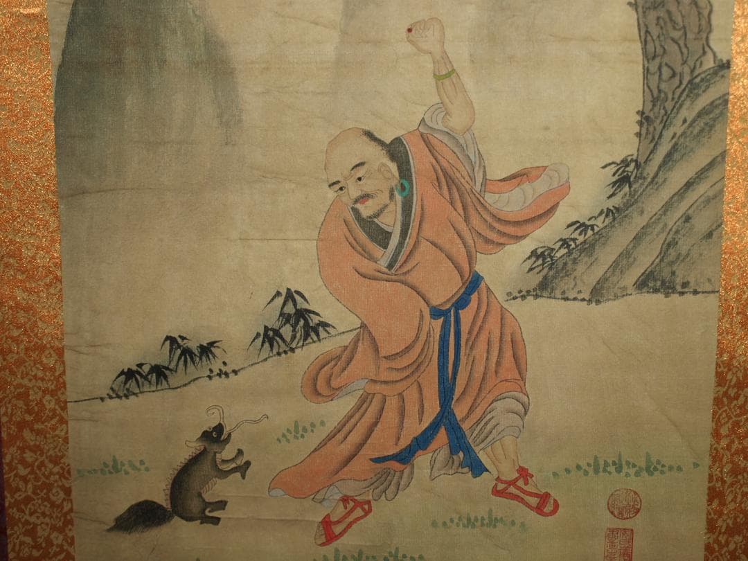 中国美术品 清時代の物図　肉筆絵　激安骨董品 BD221A13-3