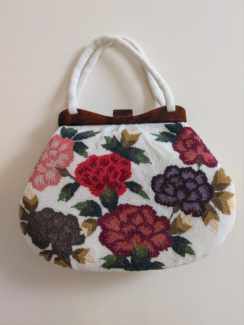 ビーズ刺繍バッグ　高楽　レトロ　和装