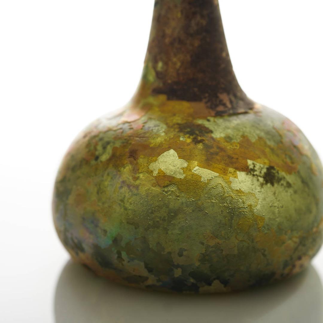 17-18世紀 金化したオニオンボトル オランダ発掘品 アンティーク デルフト