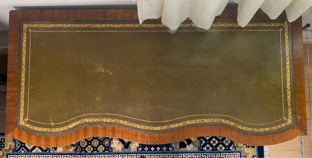 木製ブラウン文机 引き出し付き