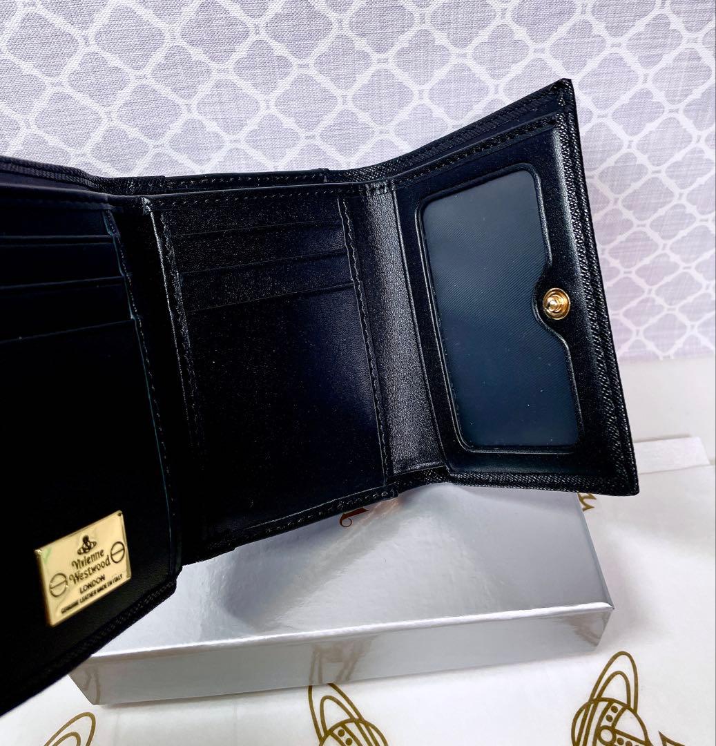 【大人気♡ショッパー付】新品 ヴィヴィアン・ウエストウッド 三折財布 黒