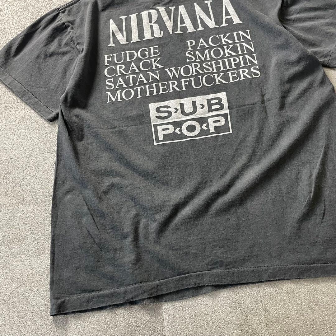 トップス NIRVANA s/s fade band t-shirt black l