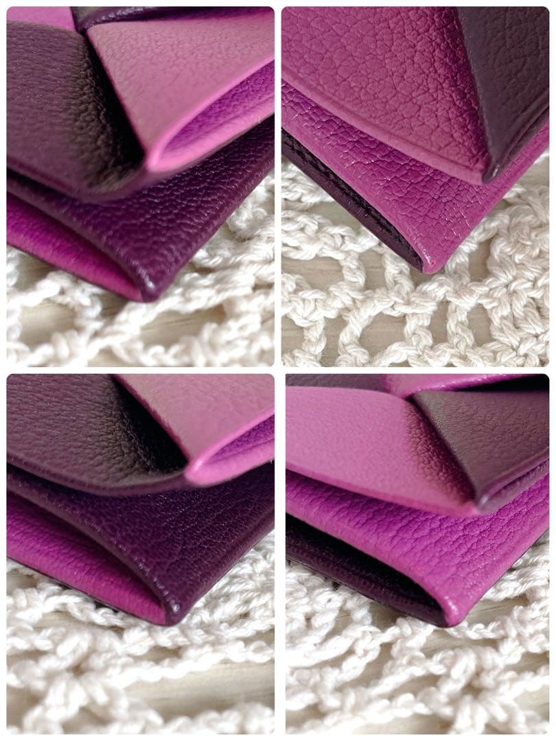 極美品　HERMES エルメス　ズールー　ケース　折り畳み式　パープル系