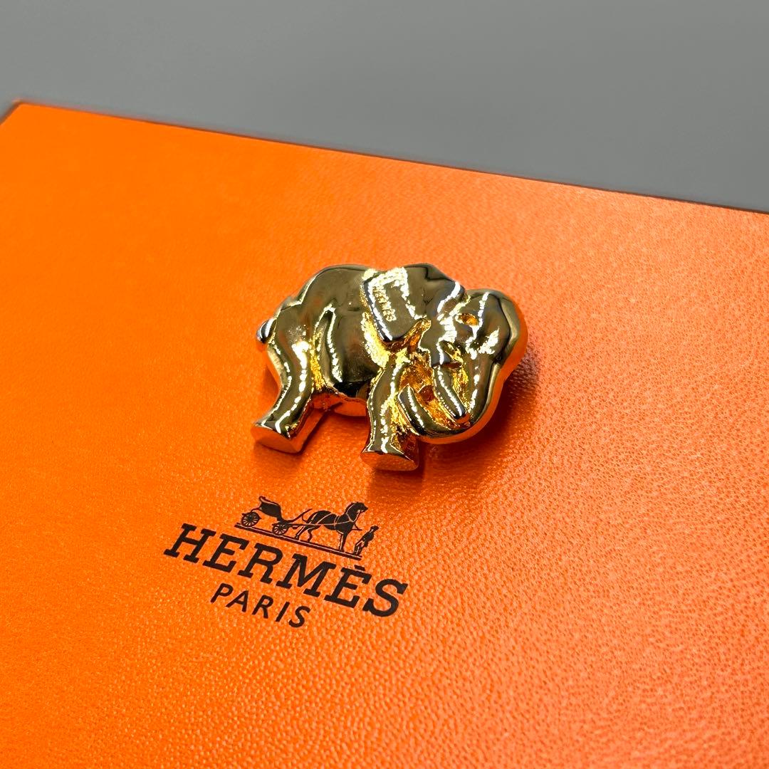 doghorsetiger様✨エルメス✨エレファント ブローチ ゴールド