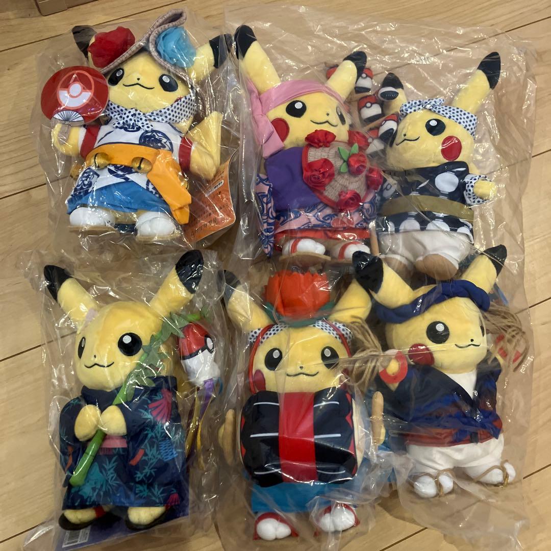 ポケモンセンタートウホク　ピカチュウ ぬいぐるみ 6種セット