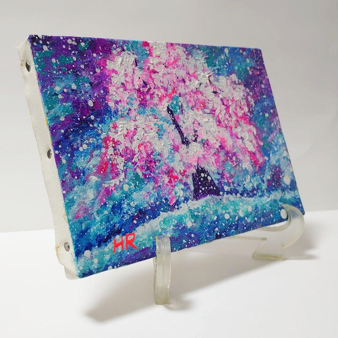 油絵 絵画 【雪の桜】