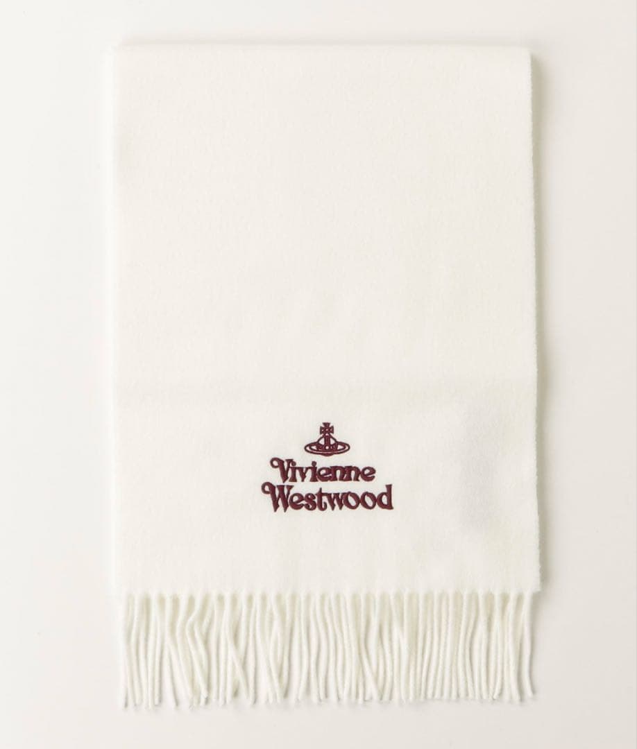 が*ん様 Vivienne Westwood ホワイトマフラー フリンジ付き