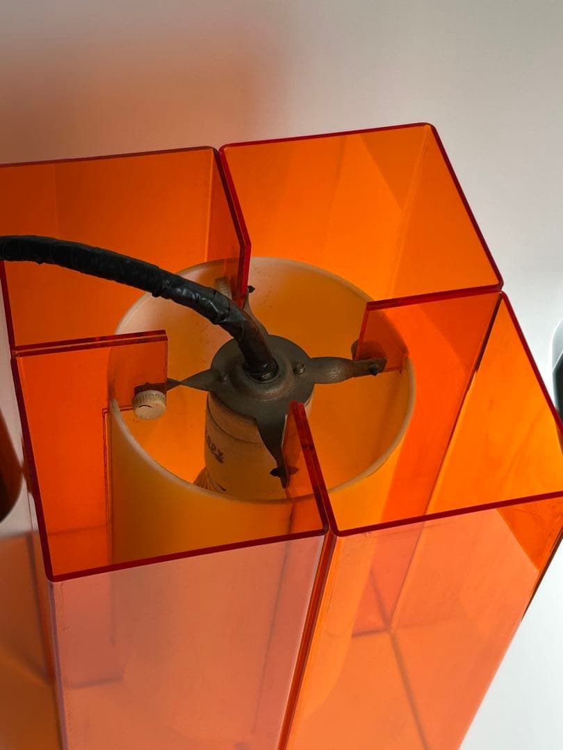 ヴィンテージ　アクリル　オレンジ　ペンダントライト　ナショナル　照明　昭和レトロ