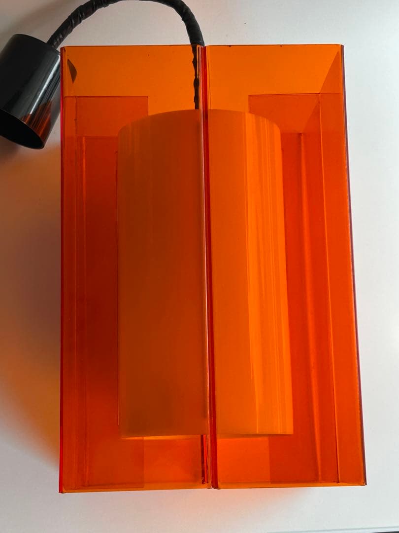 ヴィンテージ　アクリル　オレンジ　ペンダントライト　ナショナル　照明　昭和レトロ