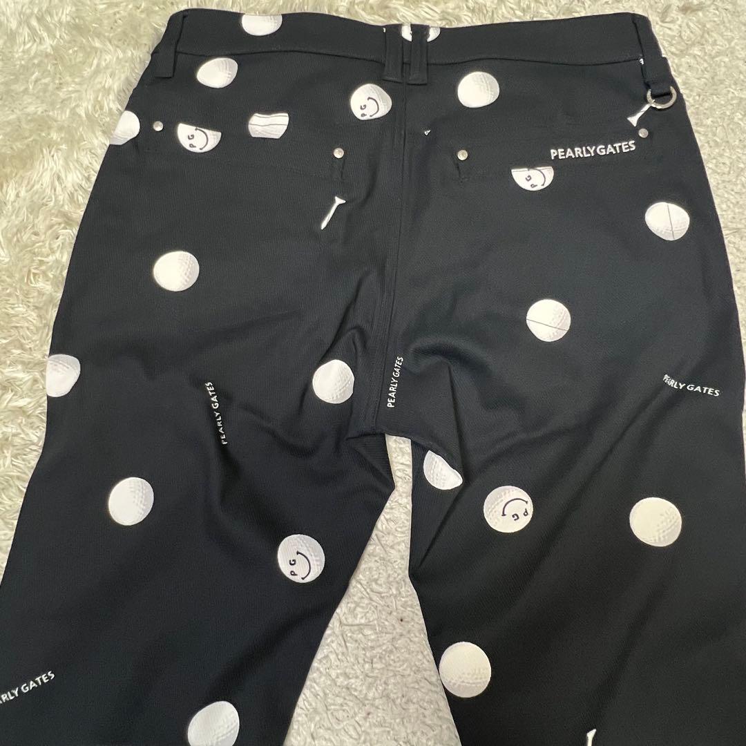 パーリーゲイツ 総柄 ゴルフボールドット＆ティー プリント パンツ レディース