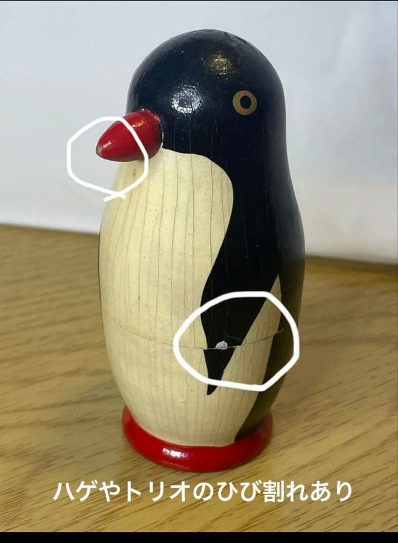 月末出品終了‼️レア‼️ソビエト時代のペンギンのマトリョーシカ3組。現状