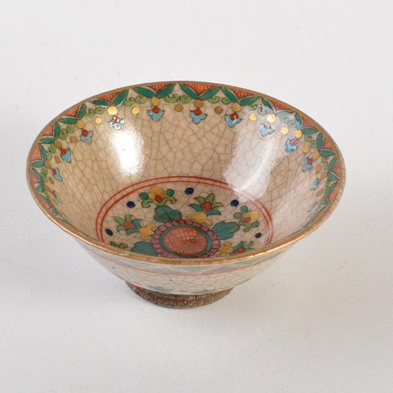 色絵金彩　花文　盃　酒盃　合わせ箱　M　6405