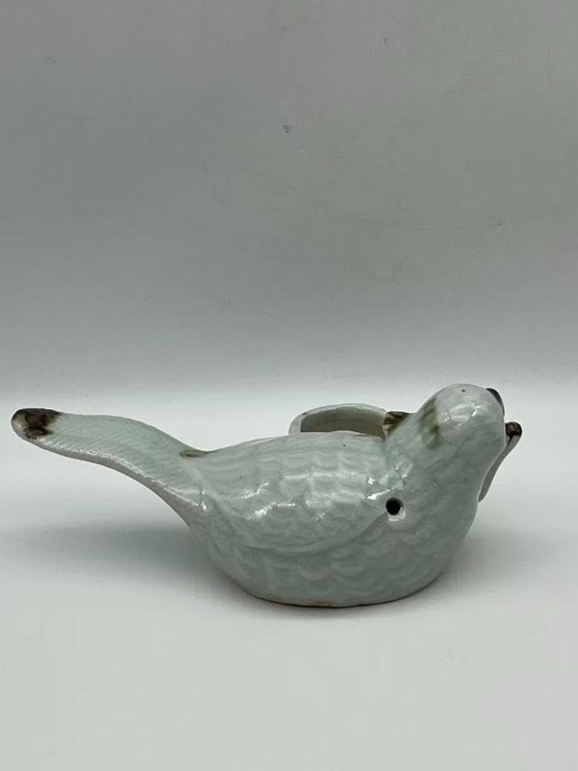 宋時代 青磁 湖田窯 影青釉鳥型水差し　水指　名品珍品(F-158)