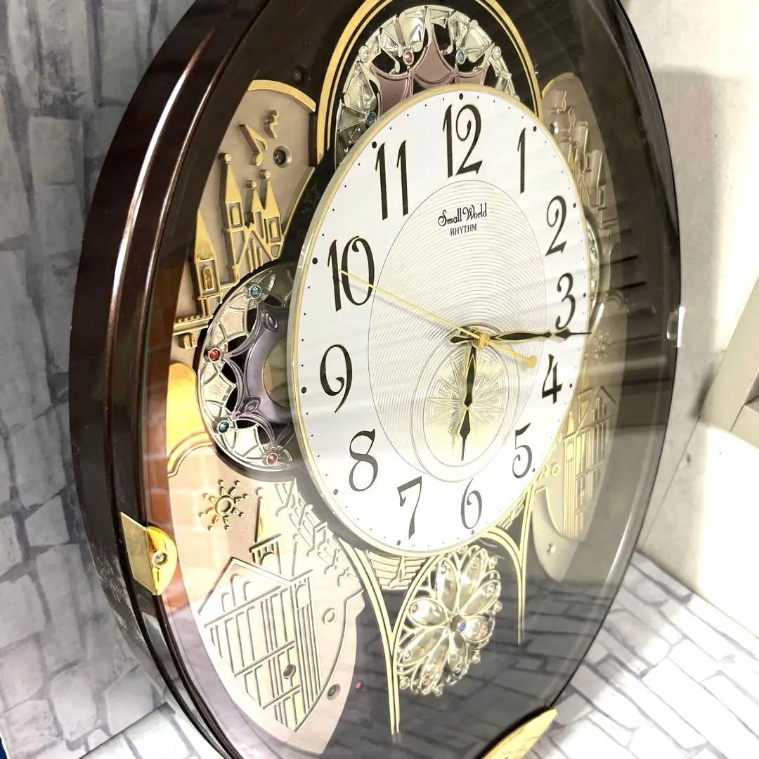 【動作確認済】からくり時計 スモールワールド 掛時計 電波時計 30曲