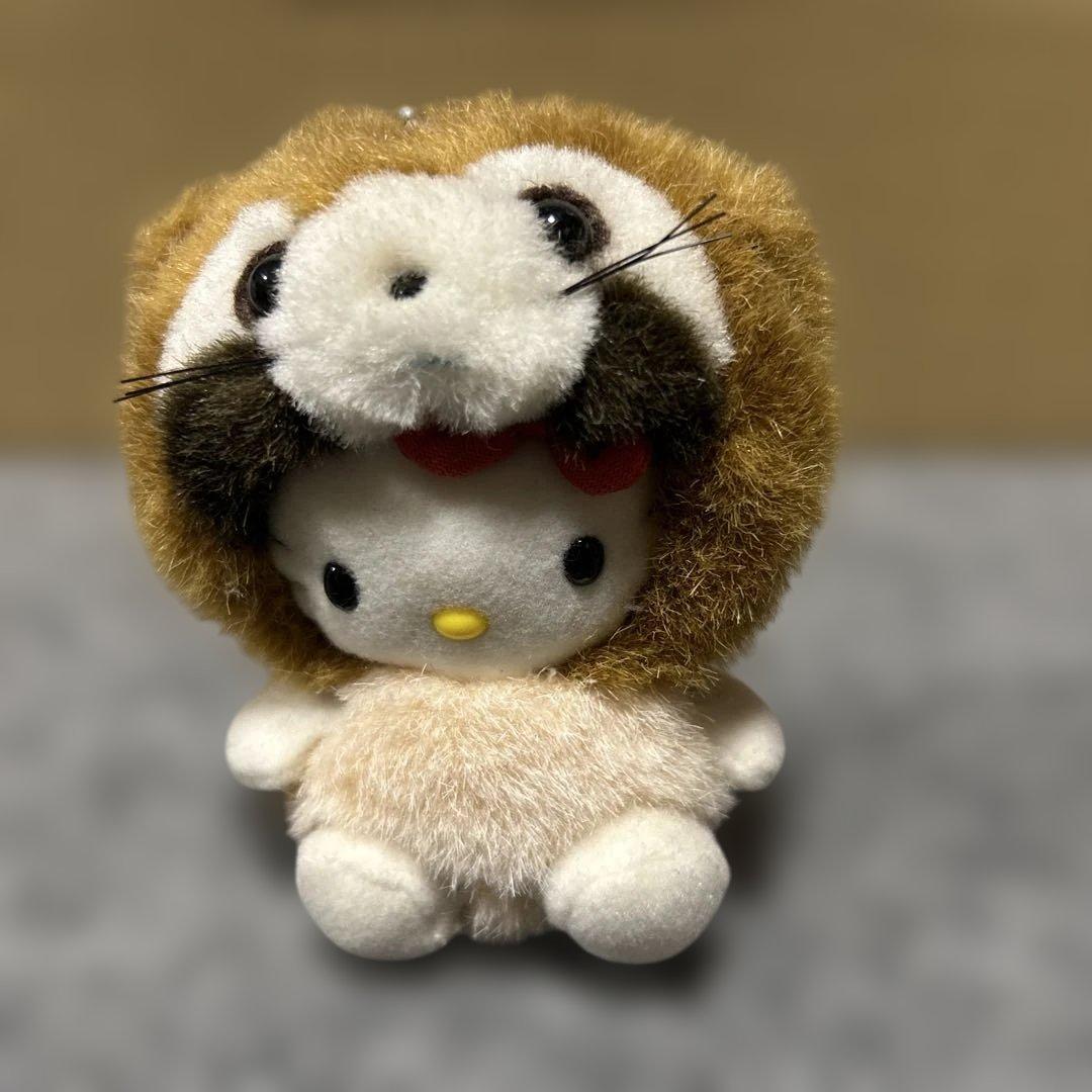 【匿名配送】ハローキティしっぽ倶楽部アライグママスコットキーホルダー