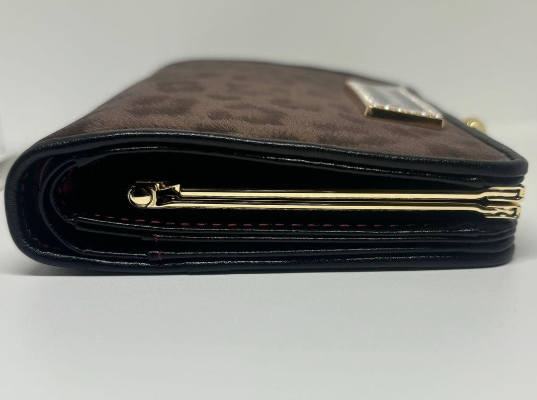 PINKY & DIANNE ソフトレオパード ヒョウ柄 口金 二つ折り財布