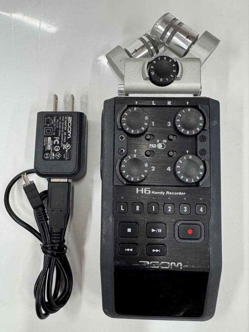 ZOOM H6 ハンディレコーダー 本体とACアダプター(訳あり)