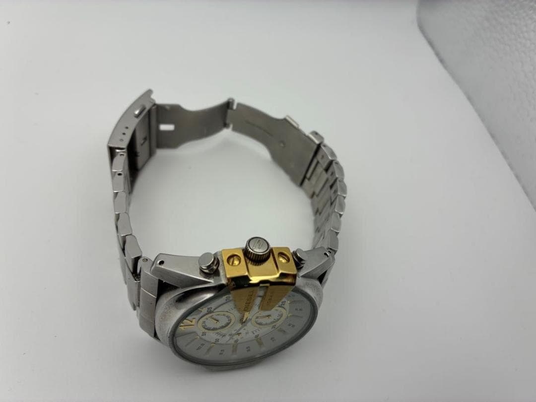 美品DIESEL DZ-4265 クロノグラフ SLV クオーツ 腕時計　稼働