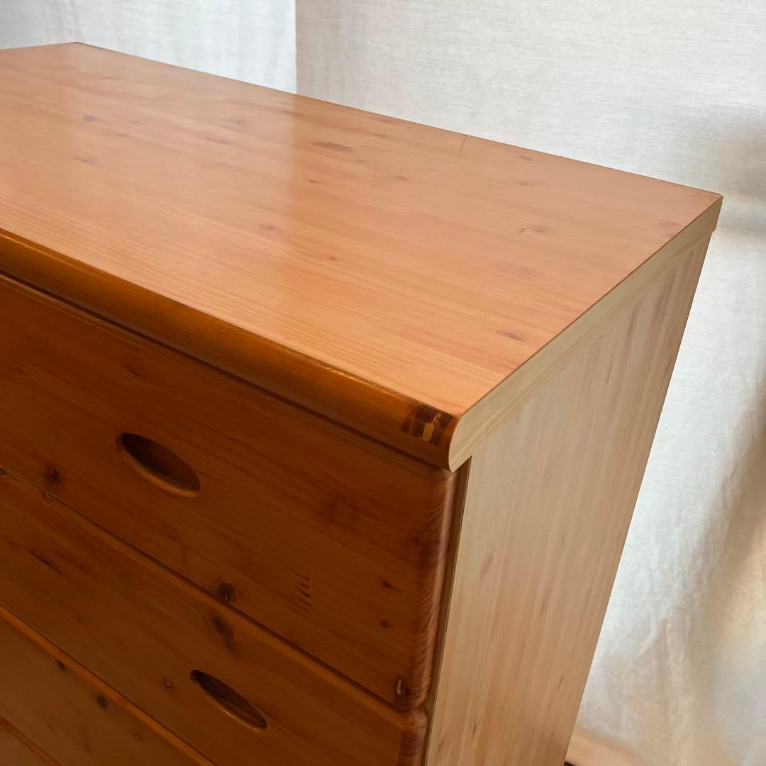 ソエジマ工芸 木製ハイチェスト コロラド 幅80 カントリー調 6段タンス