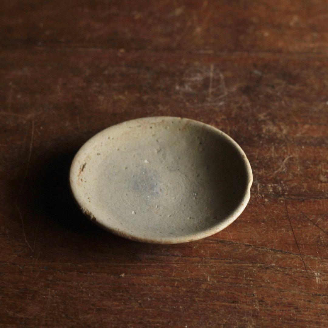 美濃 灰釉 小皿 No.3 江戸後期頃 古美術 古道具 アンティーク