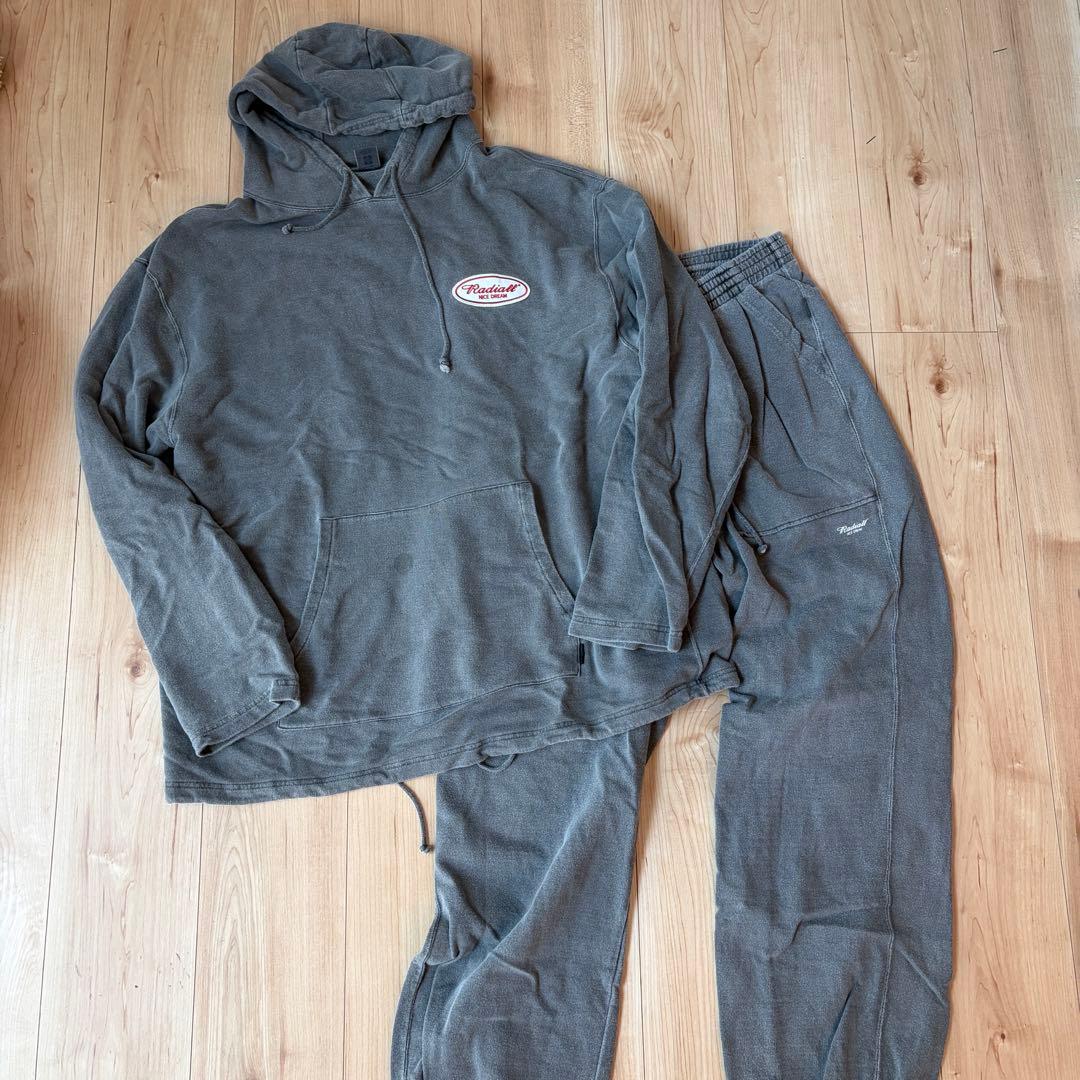 RADIALL LAID BACK ピグメントダイ　セットアップ　XL 黒