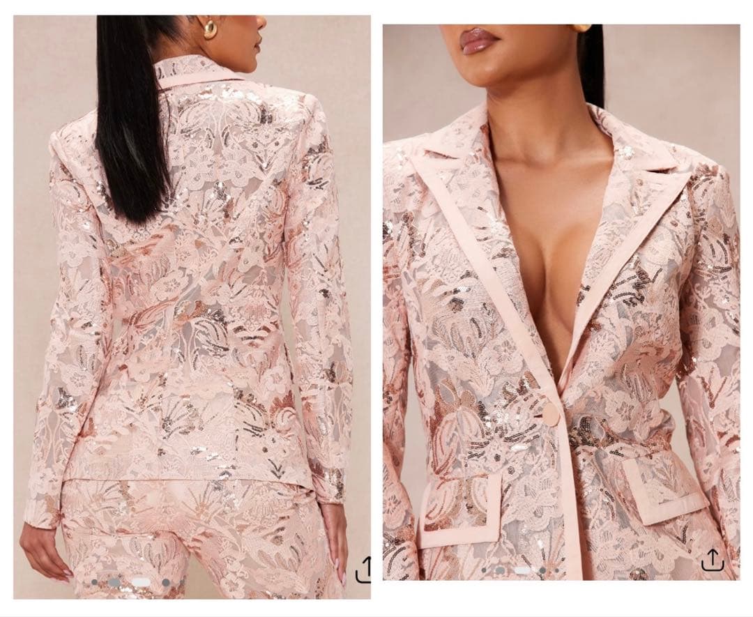 【新品】fashion nova シースルー　スーツ　セットアップ