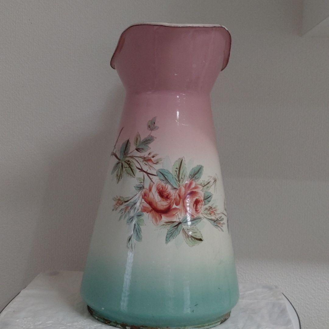 フランス　アンティーク　薔薇柄のジャグ