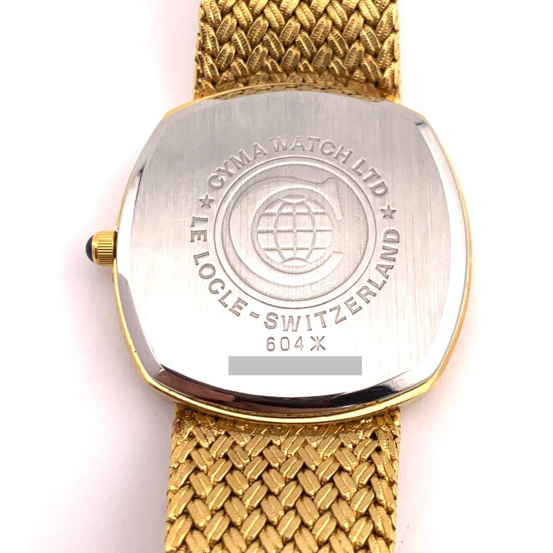 7-3298 CYMA 604X SWISS ゴールド メッシュ腕時計 クォーツ
