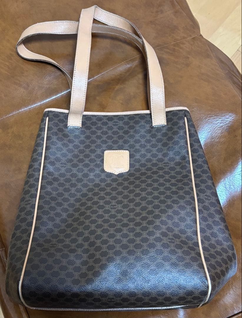 CELINE セリーヌ マカダム柄 トリオンフ トートバッグ ブラウン