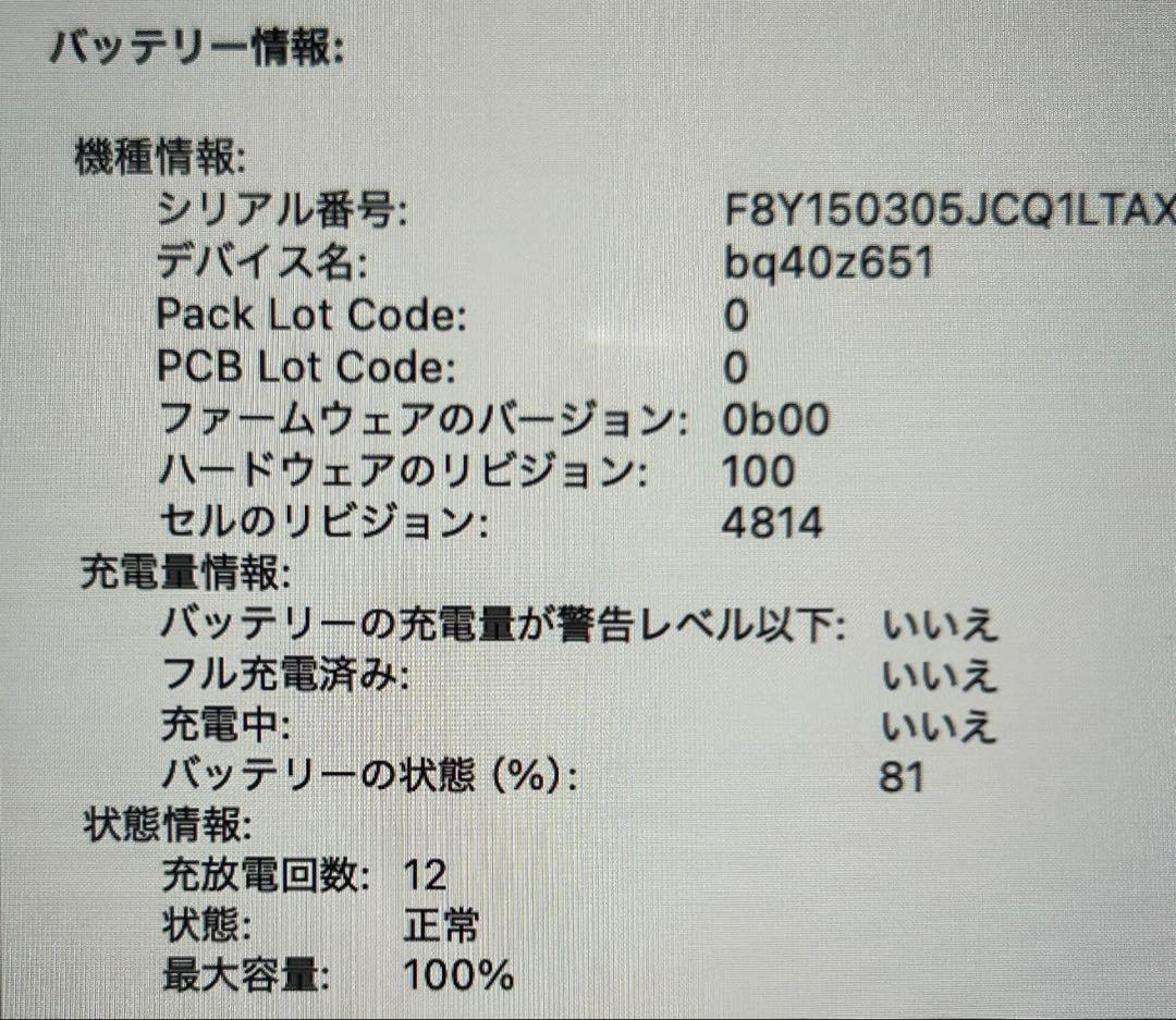 容量100% MacBookPRO 14インチ 16GB 1TB