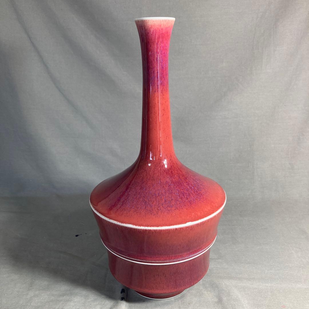 【tenzanさん専用】日本の名窯　日展陶芸作家　均窯　中島均作　辰砂釉　大花瓶