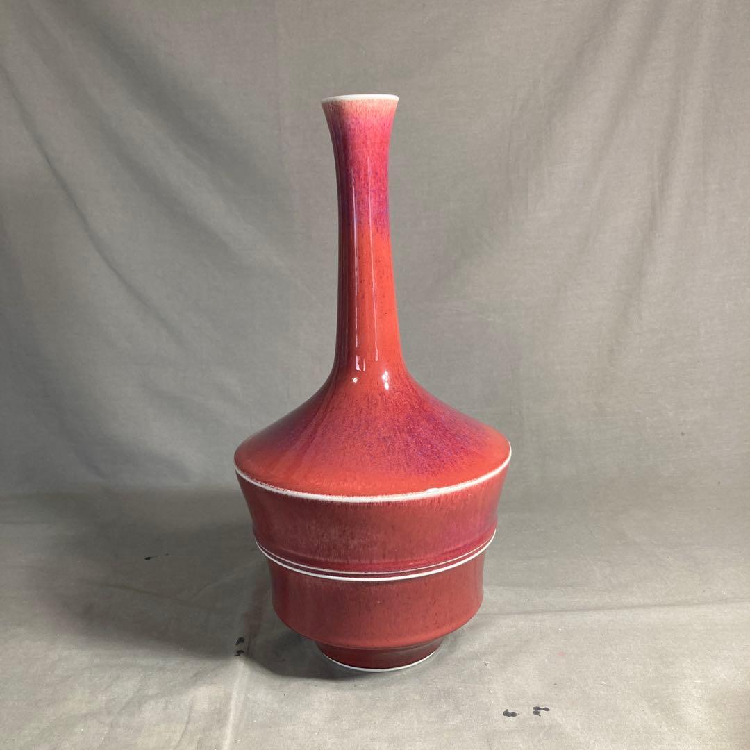 【tenzanさん専用】日本の名窯　日展陶芸作家　均窯　中島均作　辰砂釉　大花瓶