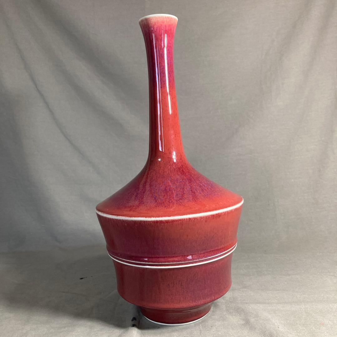 【tenzanさん専用】日本の名窯　日展陶芸作家　均窯　中島均作　辰砂釉　大花瓶