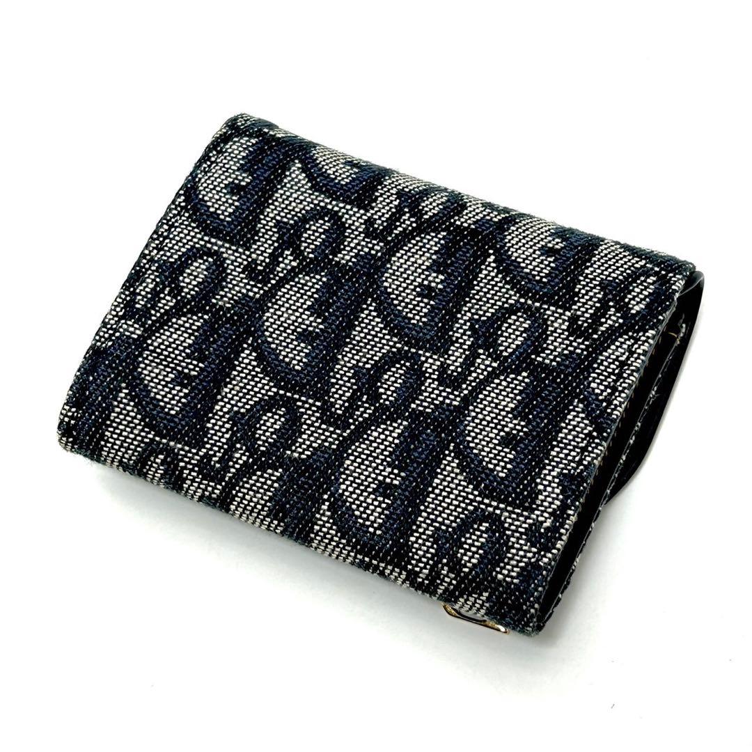 Dior ケース トロッター サドル 折り財布 ミニ財布 ジャガード