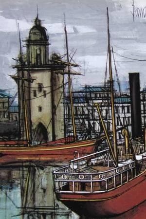 ベルナール・ビュッフェ「La Rochelle」希少画集の額装画