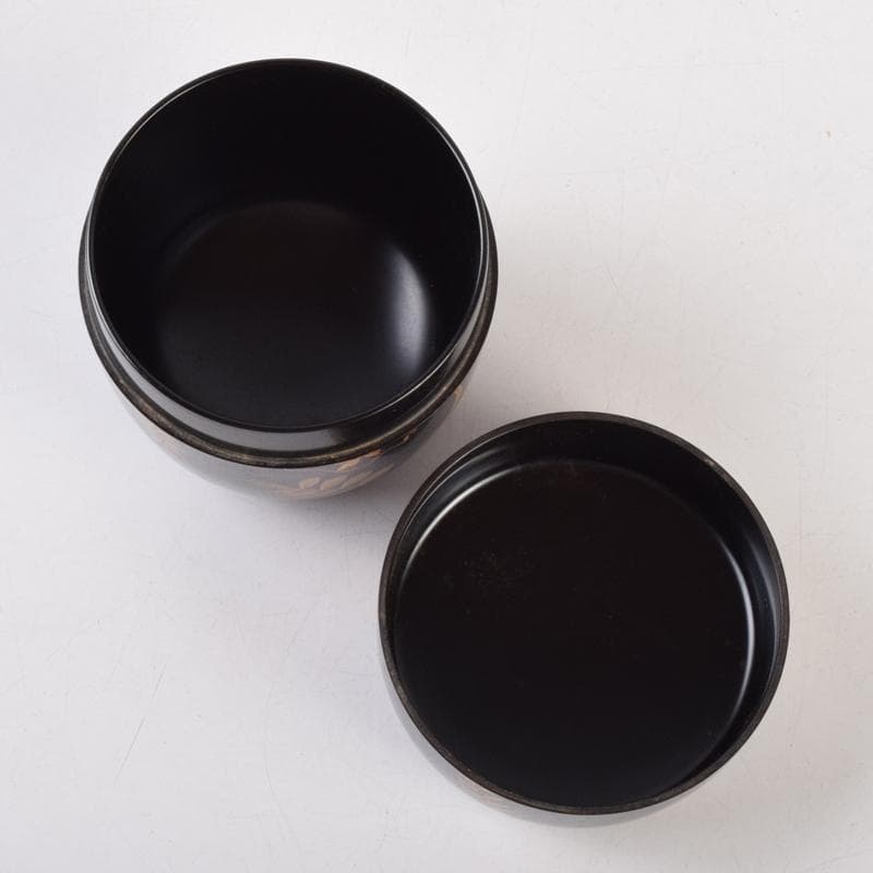 茶道具　輪島塗　荒井喜峰作　藤蒔絵　大棗　共箱　V　9102