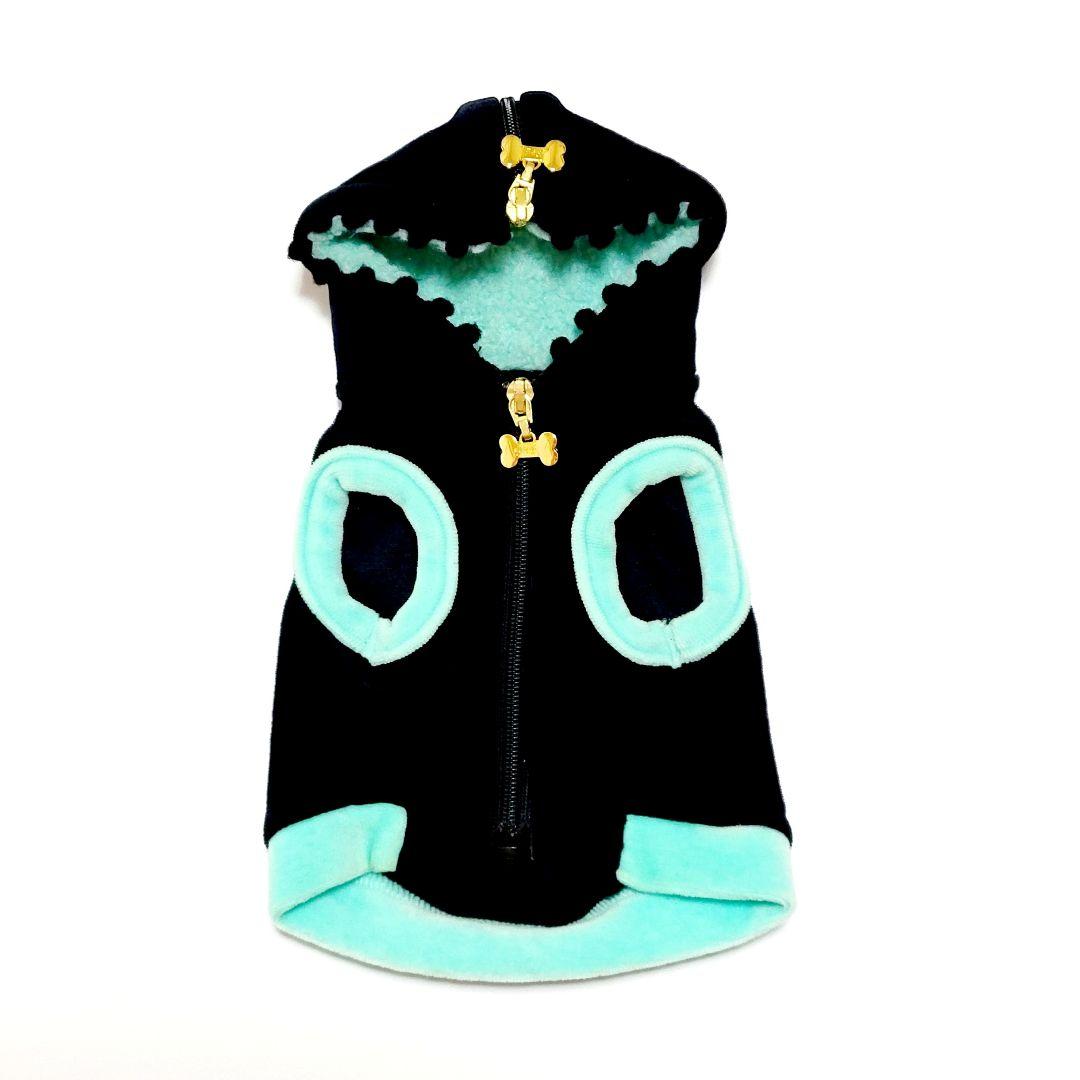 【Fifi&Romeo/フィフィ&ロメオ】ベロアパーカーベスト ブラック XS