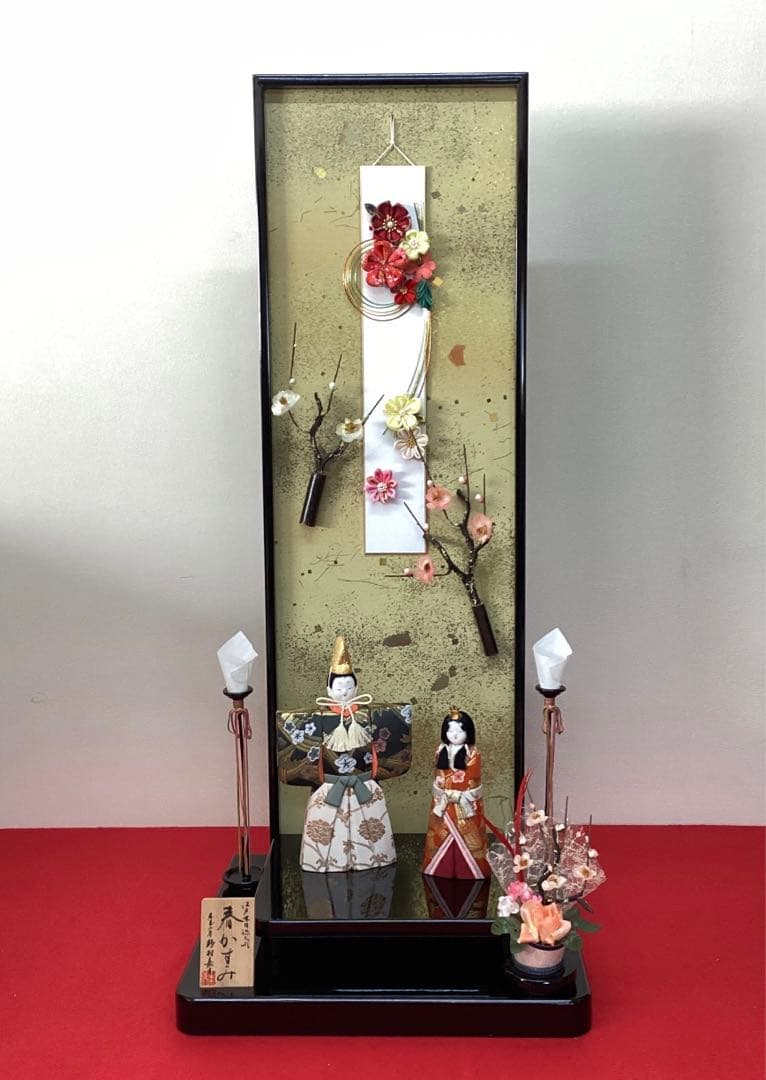 木目込人形飾り　立雛　春かすみ