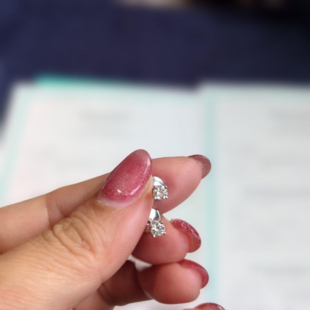 ティファニー ソリティアピアス 0.19ct×2 鑑定書 ディスクキャッチ