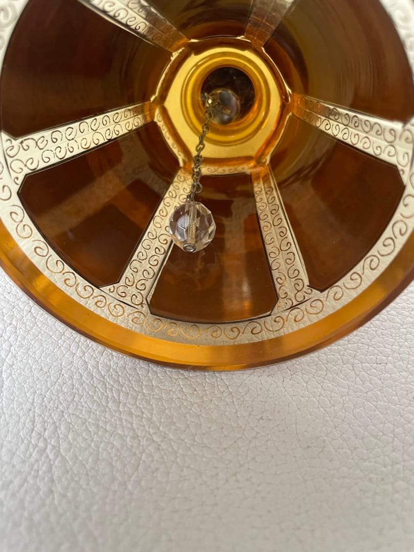 エーゲルマン ハンドベル 呼び鈴 チェコ共和国 製 ボヘミアガラス アンバー