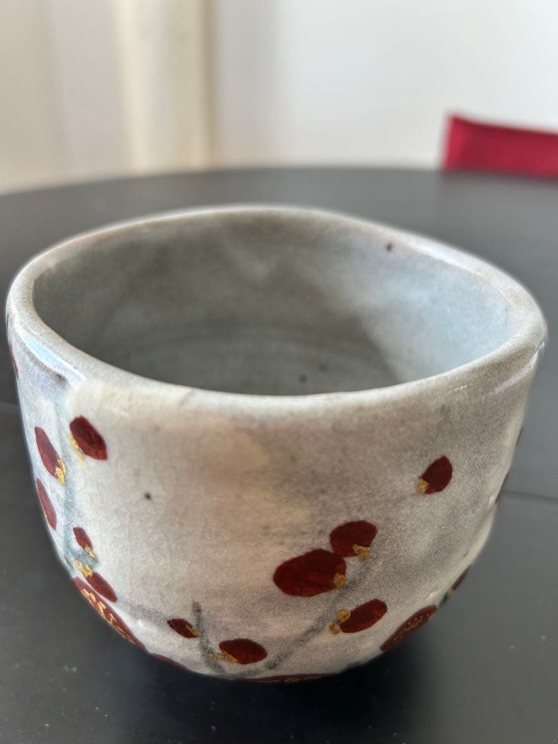 荒川豊蔵　水月窯　紅白梅茶碗
