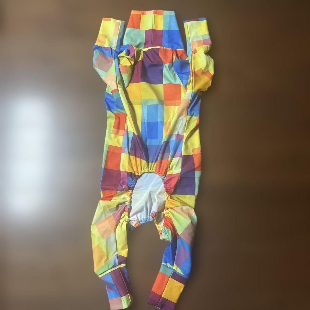 WANDAWAY カラフルチェック犬用レインコート