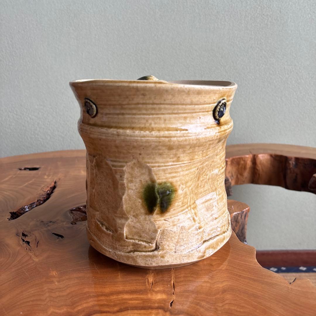 黄瀬戸 水指 野田東山(野田浅之進) 長曽窯 茶道具 共箱