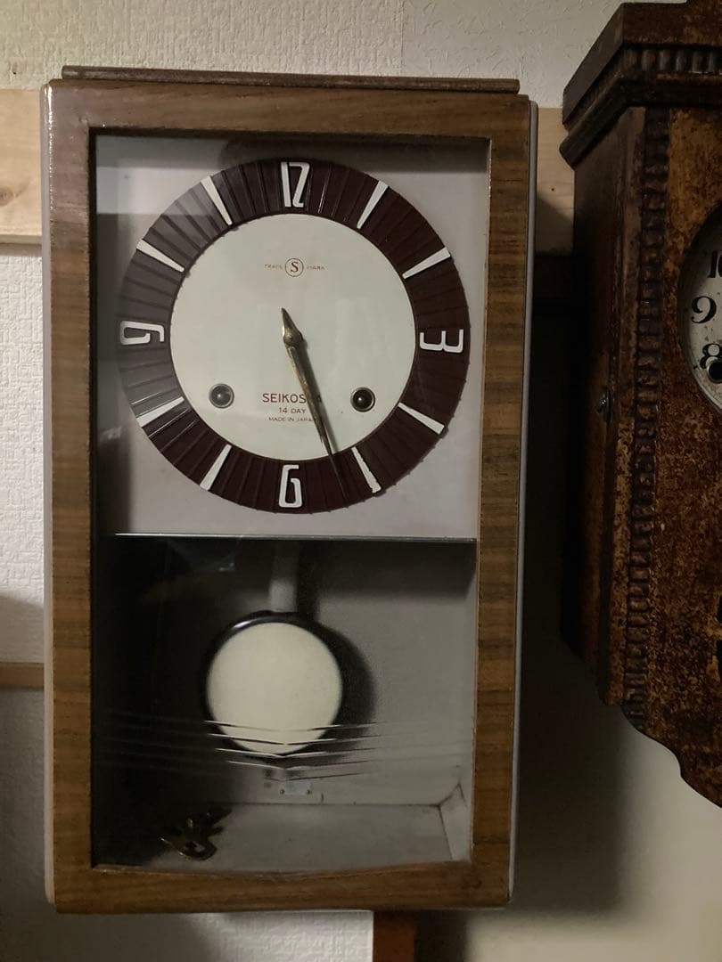 SEIKOSHA アンティーク柱時計14日巻 昭和レトロ 稼働中