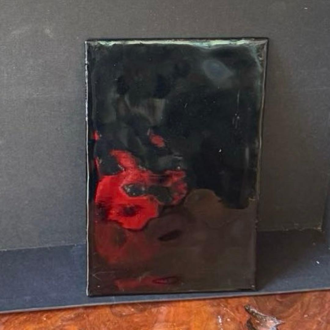 【Vintage Lacquer Etched Art】3人の人物のアートピース