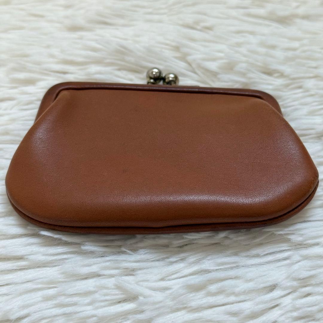 【希少美品】オールドコーチ　がま口 ケース　 グラブタンレザー　ブラウン