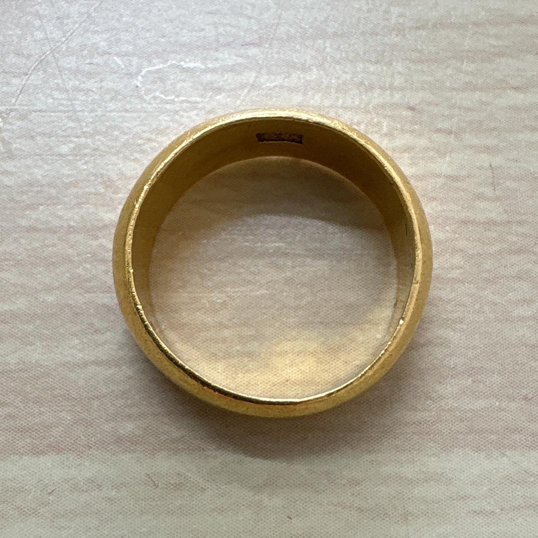 純金　K24　甲丸リング　指輪　約6.8g　約9号